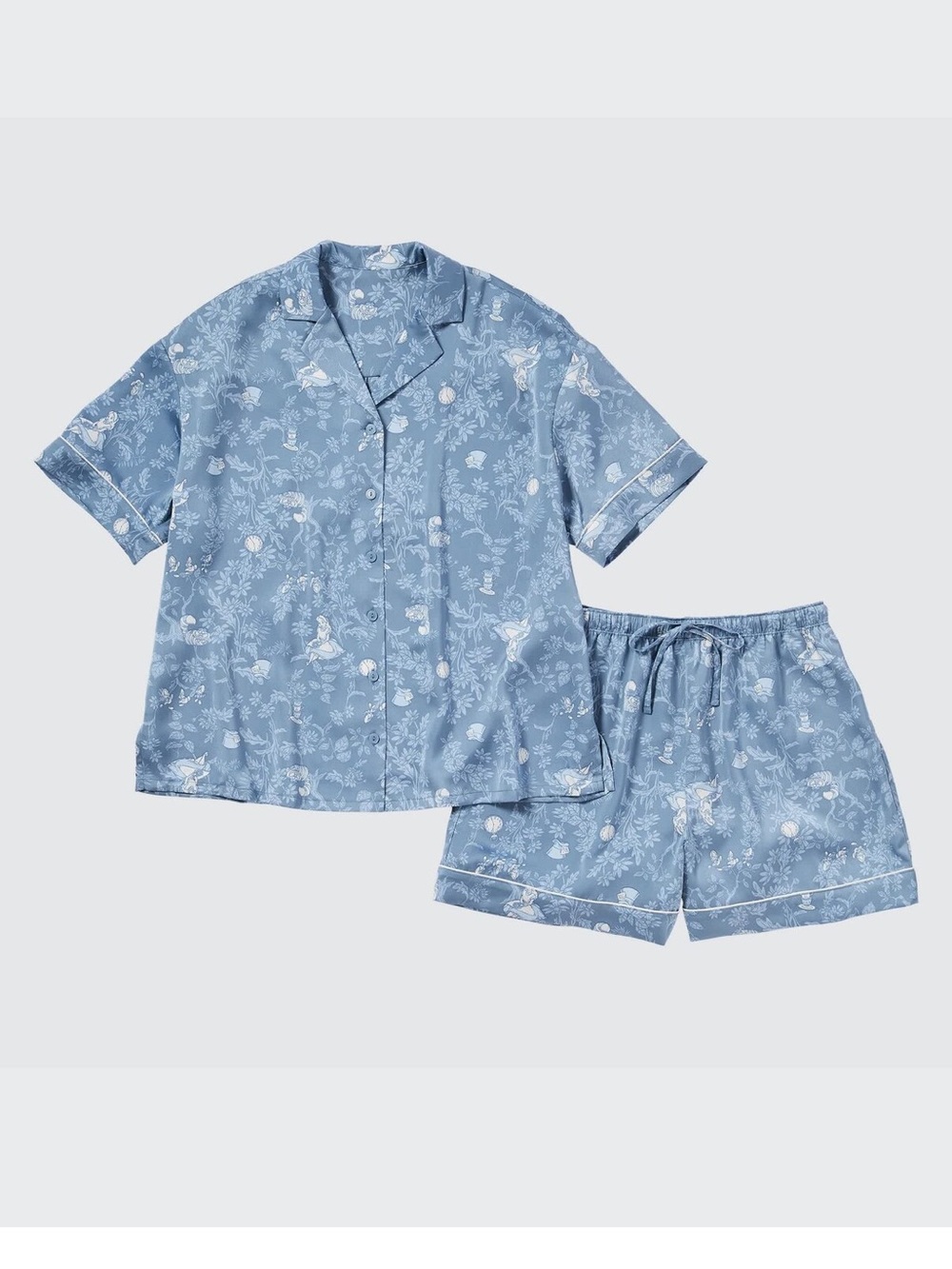 Uniqlo Disney Short Sleeve Shorts Pajama Set Alice in Wonderland Size M